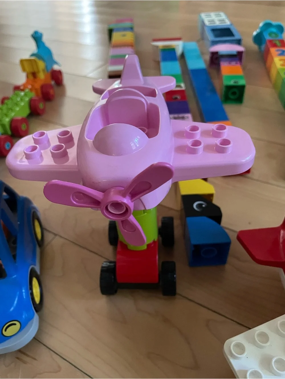 Colorful Kids Building Block Vehicles Playset - Multi-Color